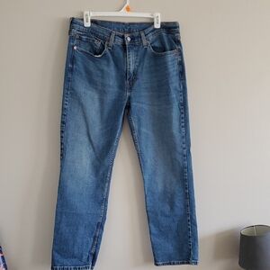 Levis 514 Men's Blue Straight Leg Cotton Blend Jeans Size W34 L30